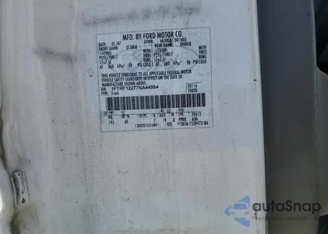 2007 Ford F150 from USA, damaged, VIN 1FTRF12277NA44584